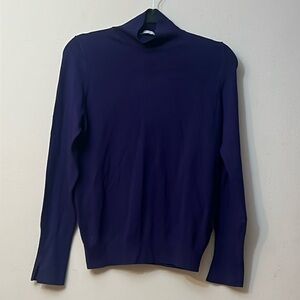 Zara knit blue sweater size M long sleeves like new!!! Mock neck